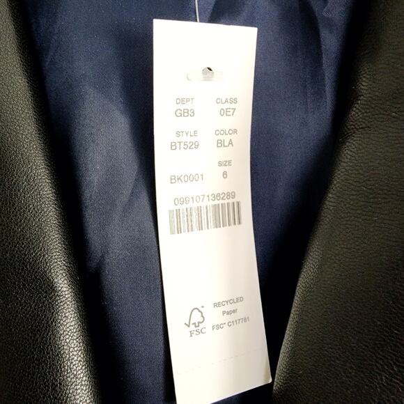 NEW J. Crew Willa Classic Black Faux Leather Blazer Size 6 - Picture 10 of 15